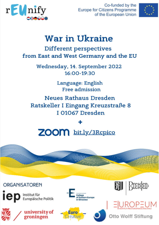 plakat ze szczegółami konferencji pod tytułem war in ukraine