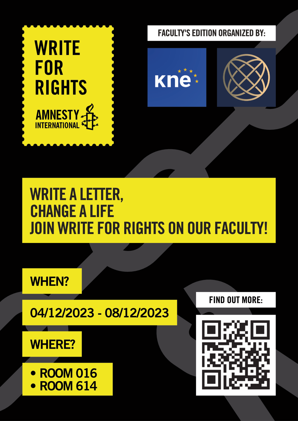 Write for rights Amnesty International campaign poster