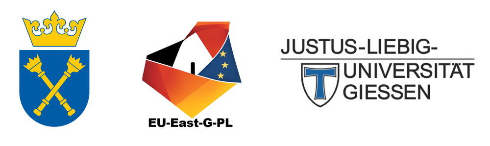 logotypy: UJ, EU-East-G-PL, Justus Liebig University Giessen