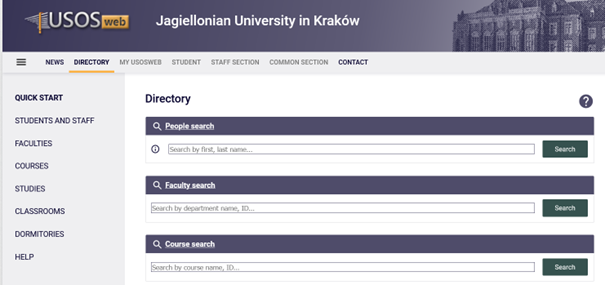 Directory of USOSweb