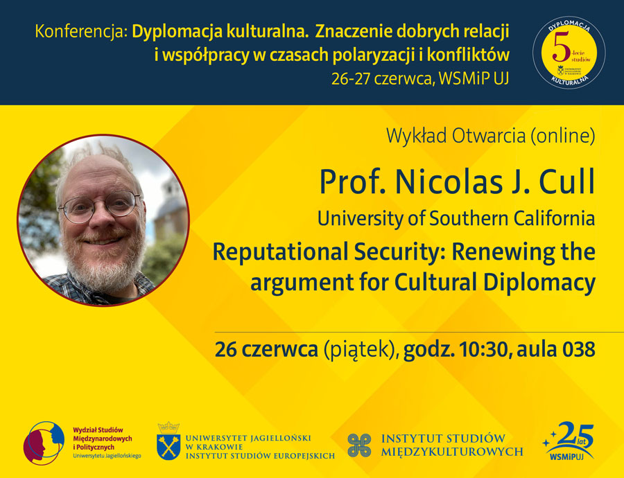 Wykład gościnny prof. Nicolasa J. Culla "Reputational Security: Renewing the argument for Cultural Diplomacy"